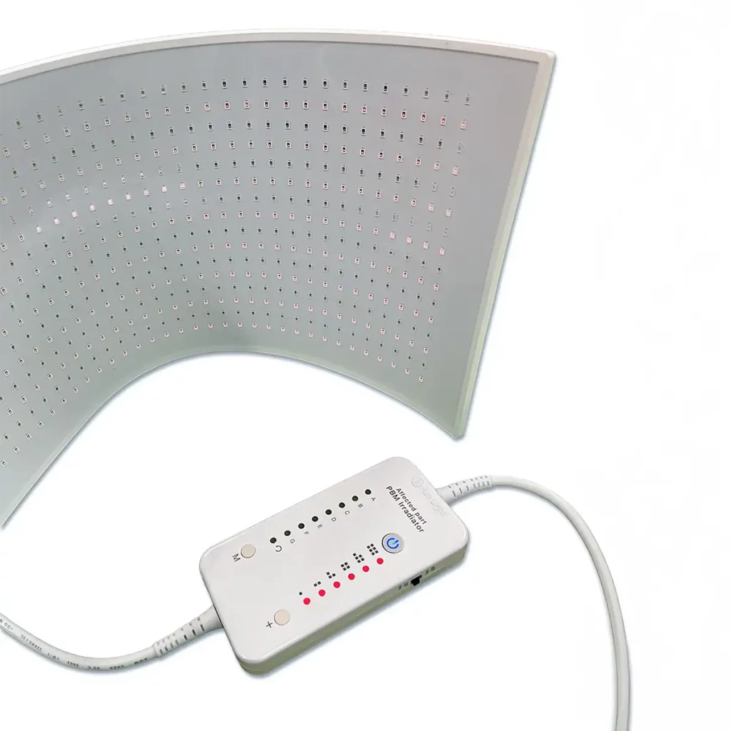 Product photo of the Red Light Abdomen Irradiator mat, medical-grade PBM device for fertility and reproductive health.